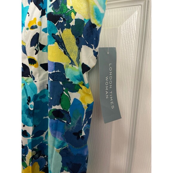 London Times Smocked Back Maxi Dress Size 20W New With Tag - Picture 6 of 11